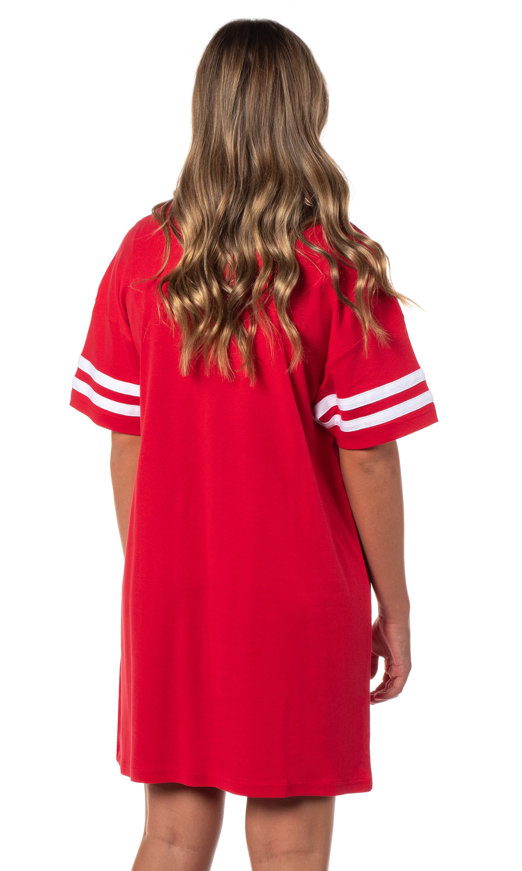 Peanuts Women's Christmas Distressed Snoopy Nightgown Pajama Shirt Dress For Adults