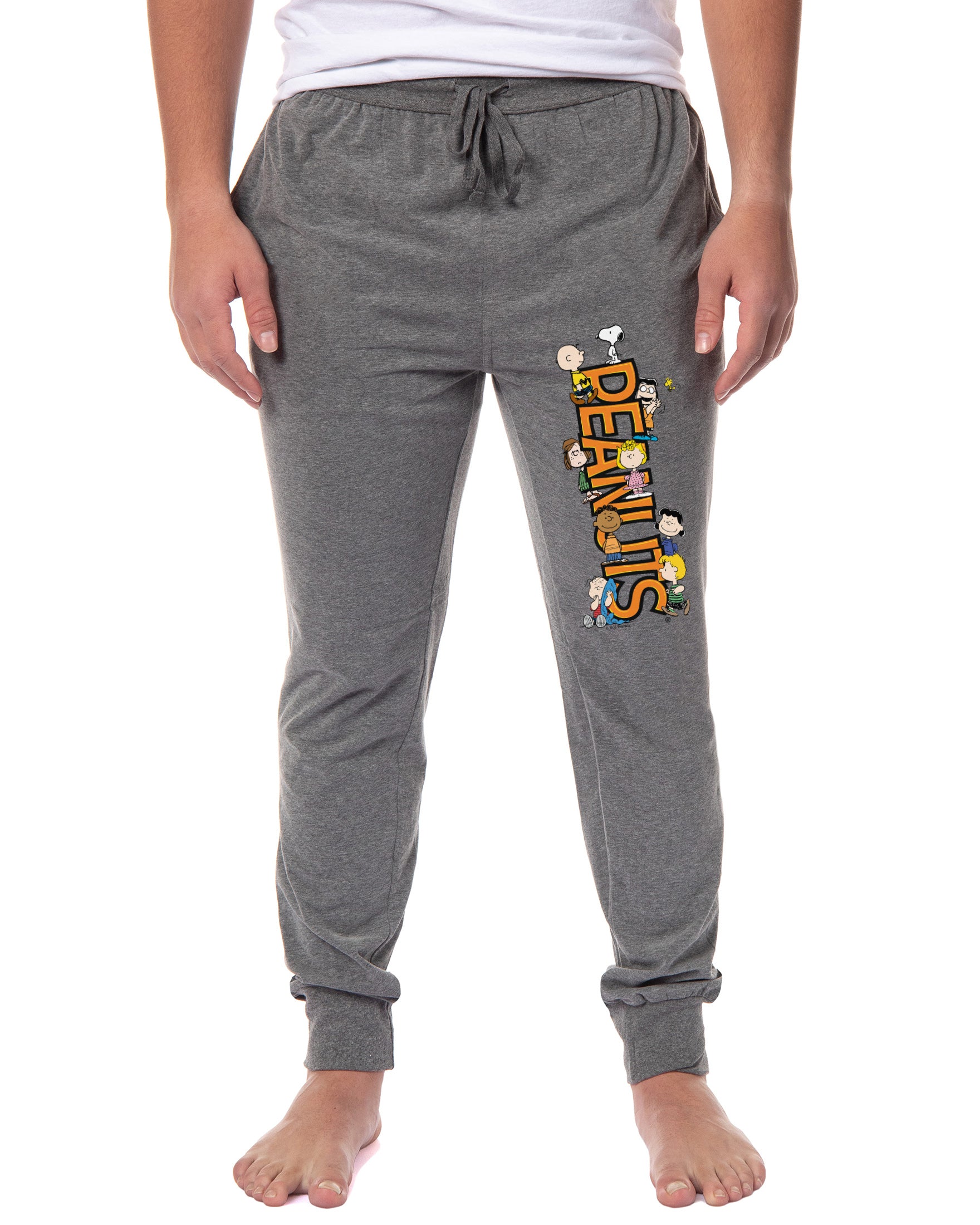 Peanuts Men's Character Group Logo Sleep Jogger Pajama Pants