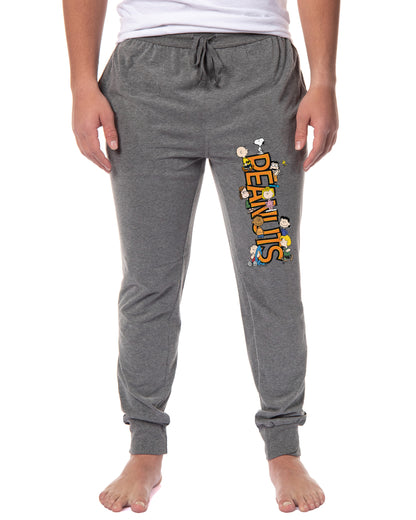 Peanuts Men's Character Group Logo Sleep Jogger Pajama Pants