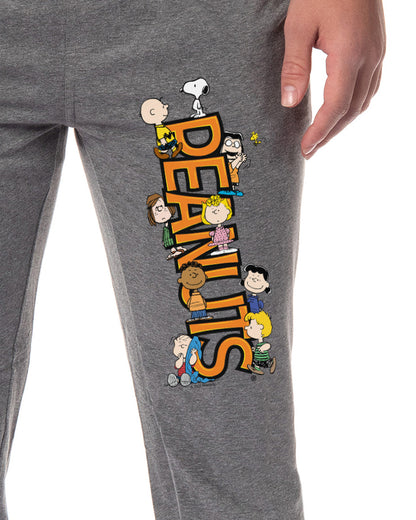 Peanuts Men's Character Group Logo Sleep Jogger Pajama Pants