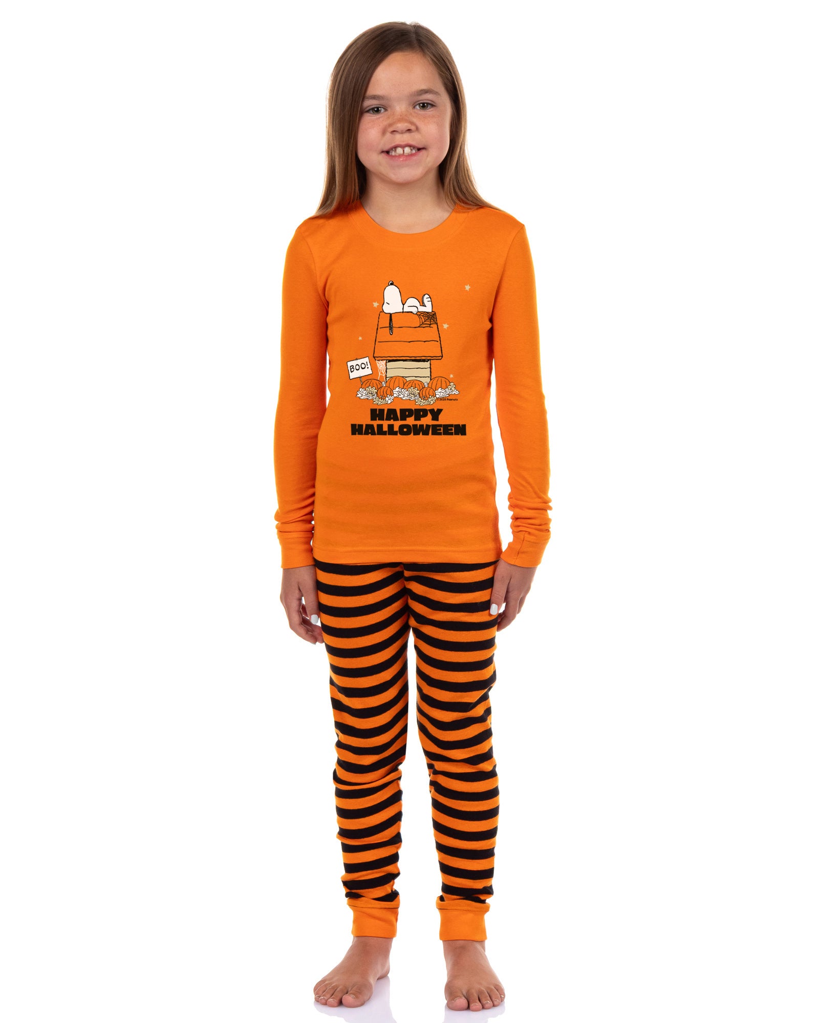 Peanuts Snoopy Halloween Pumpkin Patch 2 Piece Long Sleeve Pajama Set