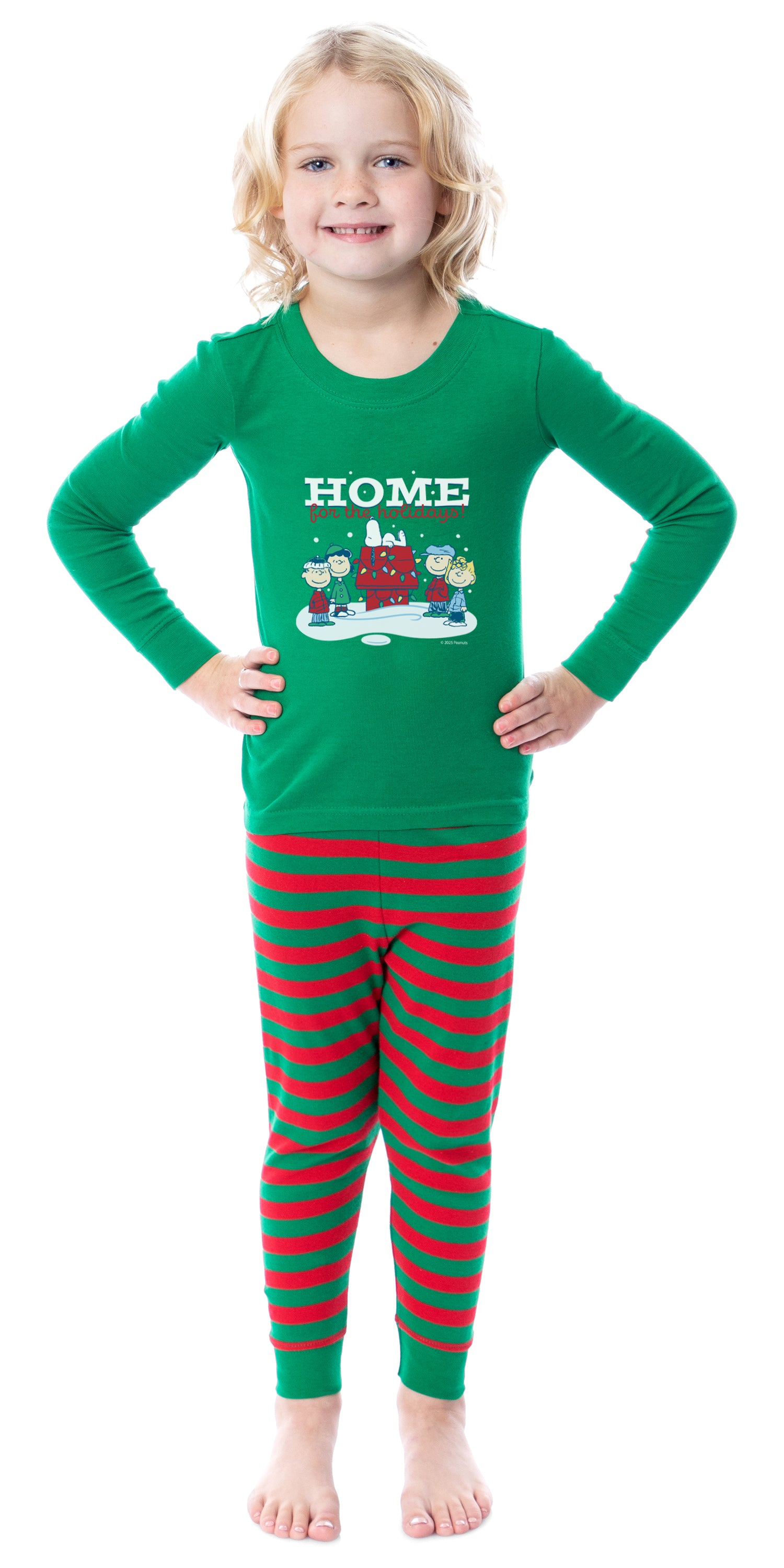 Peanuts Christmas Home For The Holidays 2 Piece Long Sleeve Pajama Set