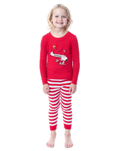 Peanuts Snoopy and Woodstock Loved Tight Fit Cotton Matching Family Pajama Set