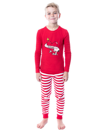 Peanuts Snoopy and Woodstock Loved Tight Fit Cotton Matching Family Pajama Set