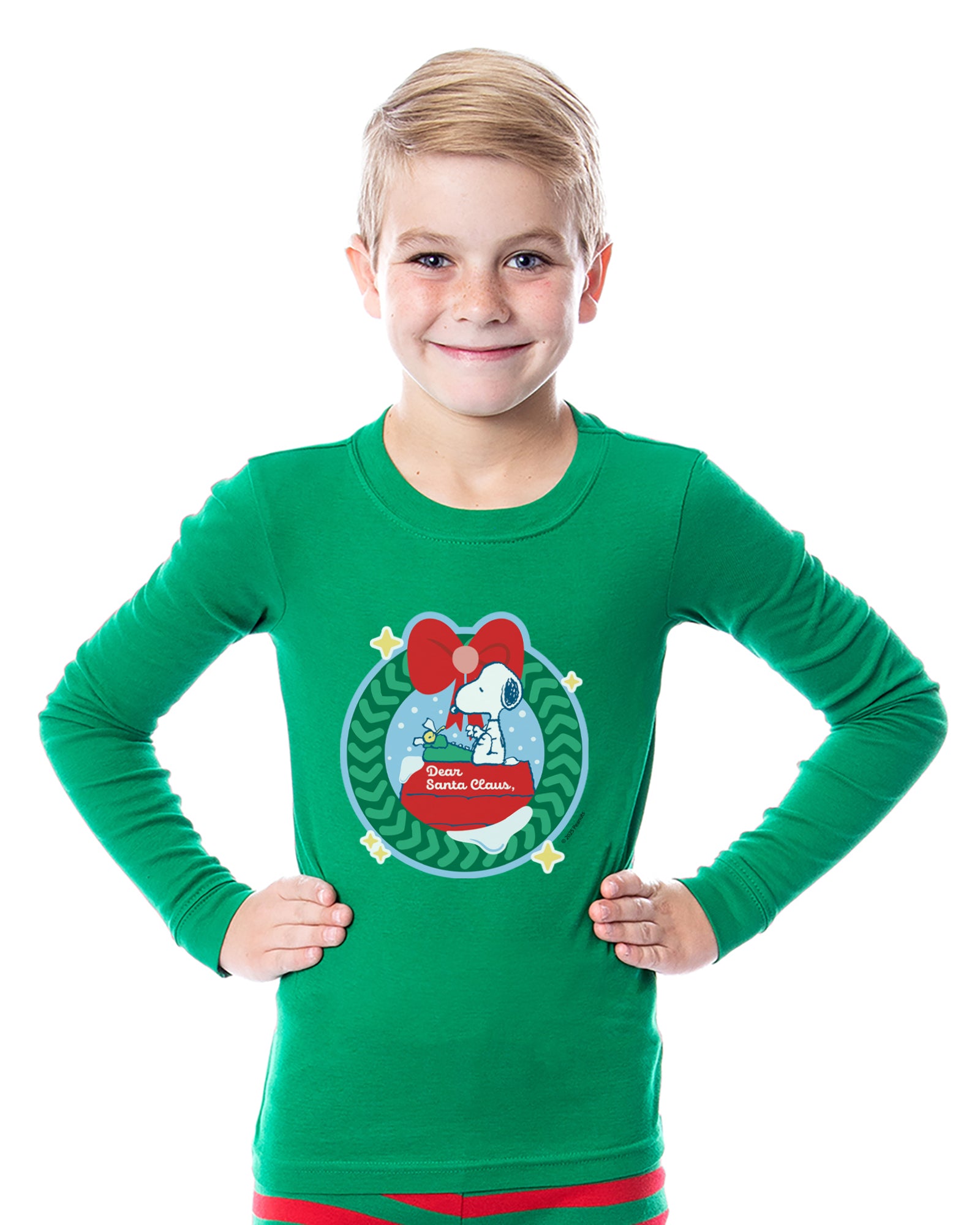 Peanuts Christmas Dear Santa Tight Fit Cotton Matching Family Pajama Set