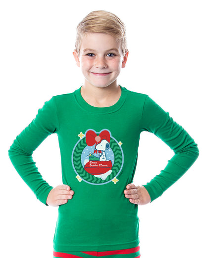 Peanuts Christmas Dear Santa Tight Fit Cotton Matching Family Pajama Set