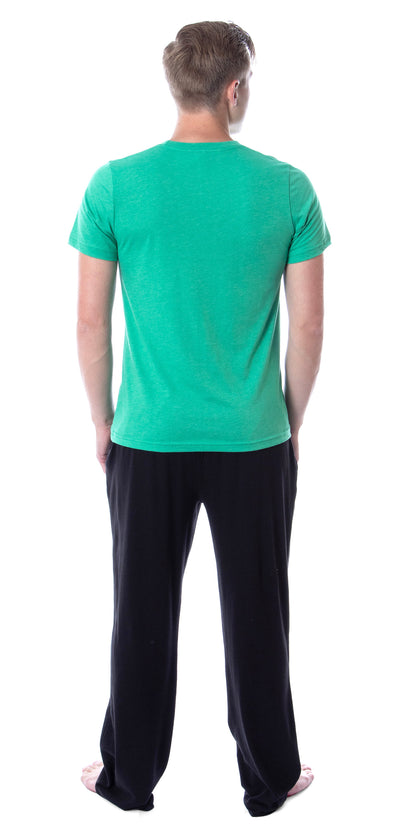 DC Comics Mens' Green Lantern Logo Character Distressed Sleep Pajama Set