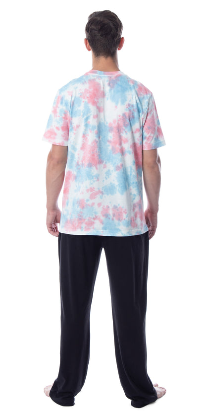 Intimo Men's 2 Piece Pajama Set Cotton/Poly Blend Jersey Knit Lounge Pants With Soft T-Shirt Top