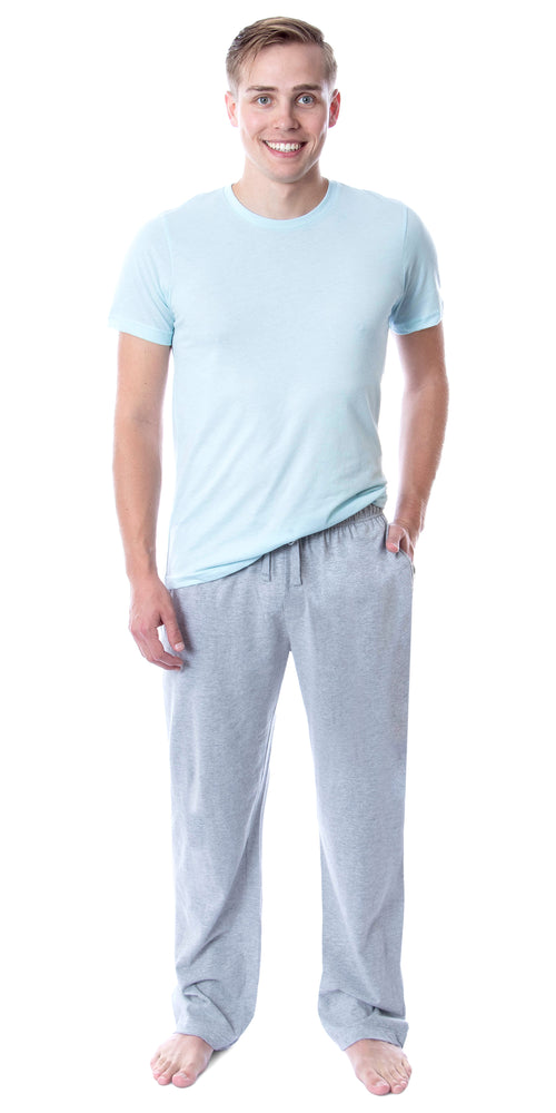 Intimo Men's 2 Piece Pajama Set Cotton/Poly Blend Jersey Knit Lounge Pants With Soft T-Shirt Top