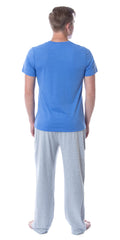 Intimo Men's 2 Piece Pajama Set Cotton/Poly Blend Jersey Knit Lounge Pants With Soft T-Shirt Top