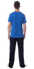 Intimo Men's 2 Piece Pajama Set Cotton/Poly Blend Jersey Knit Lounge Pants With Soft T-Shirt Top