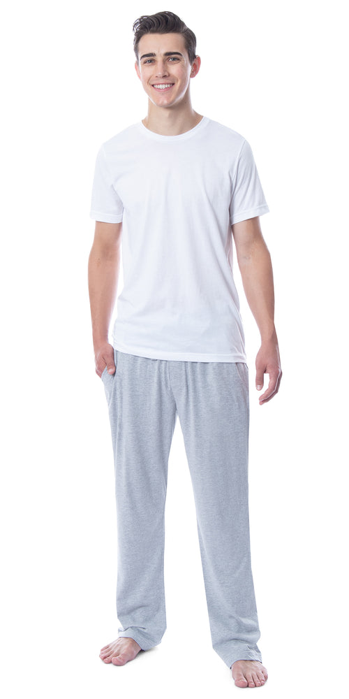 Intimo Men's 2 Piece Pajama Set Cotton/Poly Blend Jersey Knit Lounge Pants With Soft T-Shirt Top