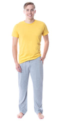 Intimo Men's 2 Piece Pajama Set Cotton/Poly Blend Jersey Knit Lounge Pants With Soft T-Shirt Top