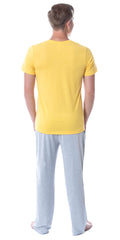 Intimo Men's 2 Piece Pajama Set Cotton/Poly Blend Jersey Knit Lounge Pants With Soft T-Shirt Top