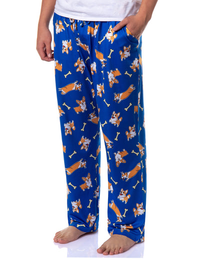 PJammy Men'PJammy Men's Corgi Dog All Over Print Sleep Pajama Pants
