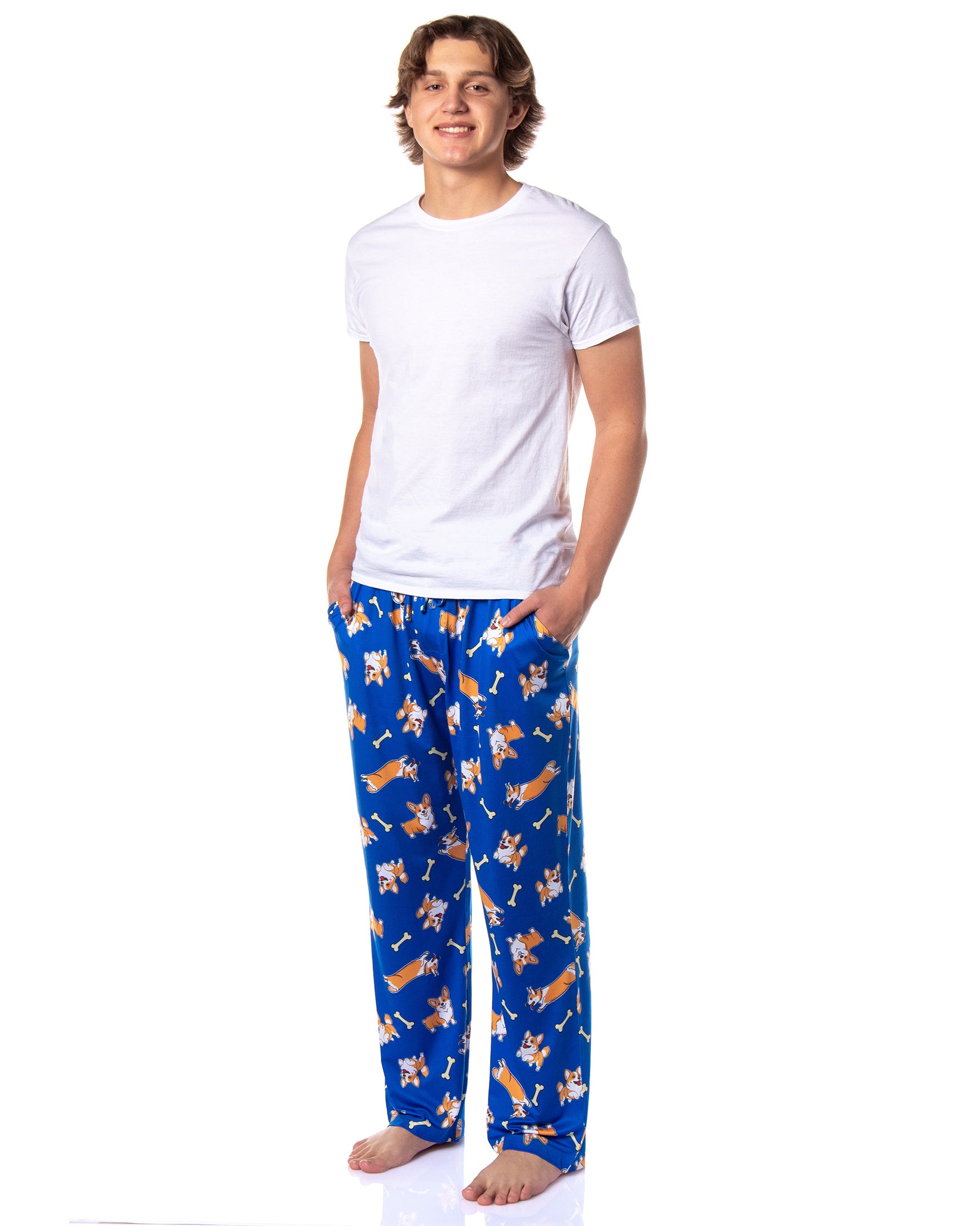 PJammy Men'PJammy Men's Corgi Dog All Over Print Sleep Pajama Pants
