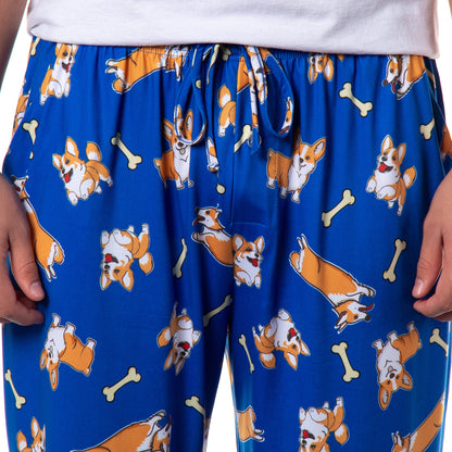 PJammy Men'PJammy Men's Corgi Dog All Over Print Sleep Pajama Pants