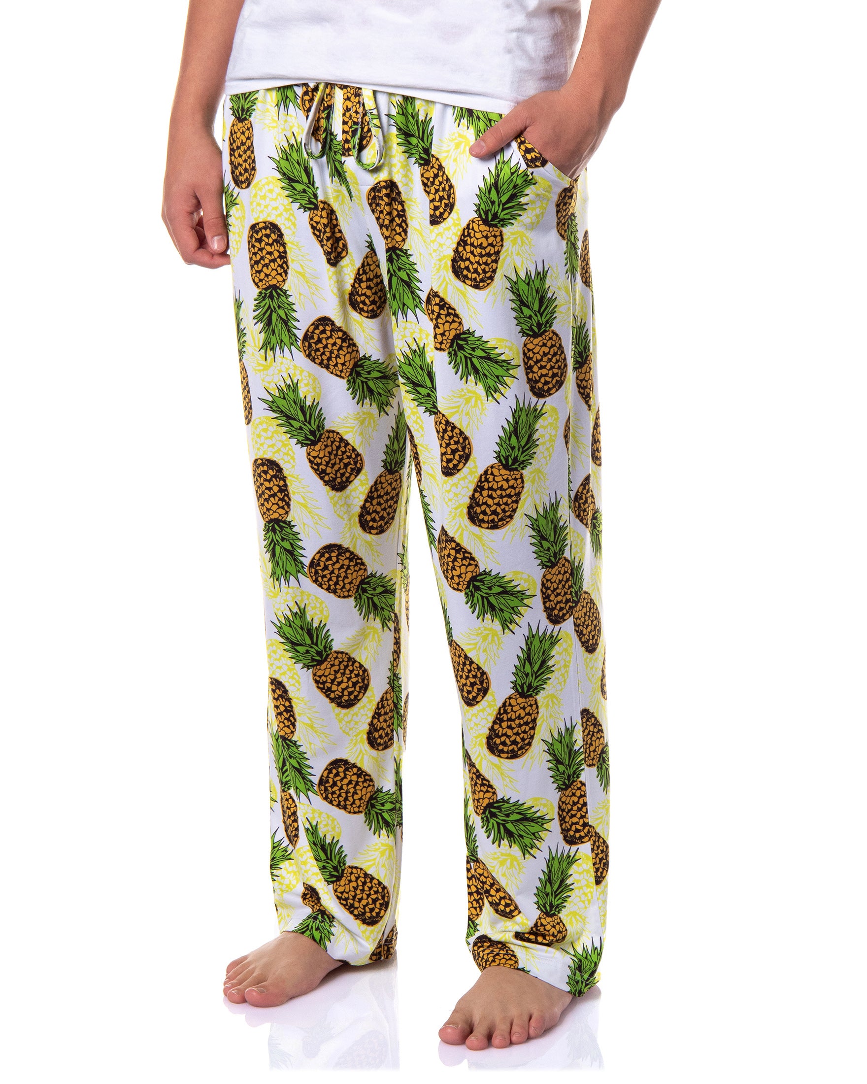 PJammy Men's Tropical Pineapple Tossed AOP Print Lounge Sleep Pajama Pants