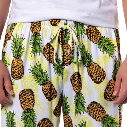 PJammy Men's Tropical Pineapple Tossed AOP Print Lounge Sleep Pajama Pants