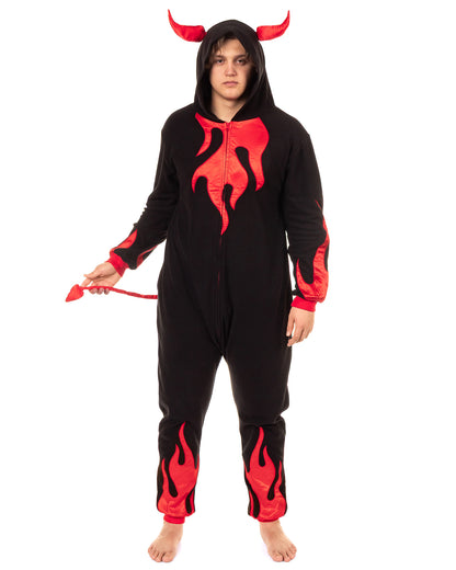PJammy Devil Union Suit Adult Character Hooded Costume Pajamas for Men and Women (S/M)