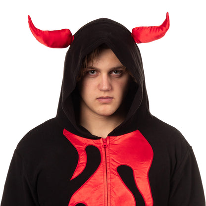 PJammy Devil Union Suit Adult Character Hooded Costume Pajamas for Men and Women (S/M)
