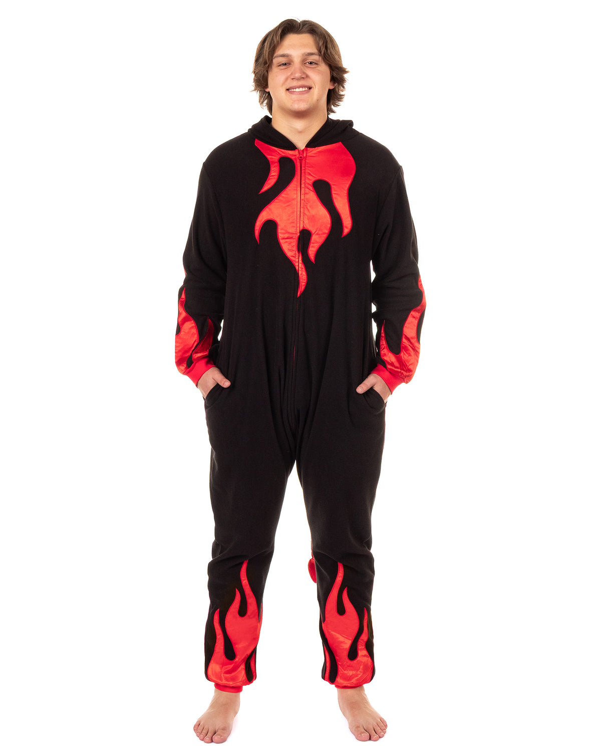 PJammy Devil Union Suit Adult Character Hooded Costume Pajamas for Men and Women (S/M)