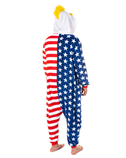 PJammy USA Eagle Union Suit Men's Kigurumi Hooded Costume Pajama (L/XL)