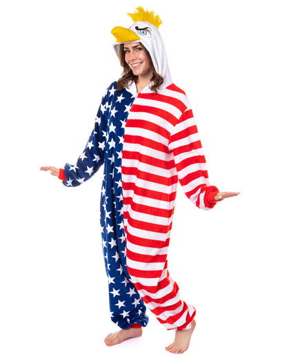 PJammy USA Eagle Union Suit Men's Kigurumi Hooded Costume Pajama (XXL/XXXL)