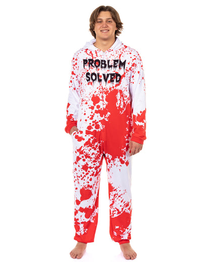 PJammy Problem Solved Union Suit Men's Horror Hooded Costume Pajama (XXS/XS)