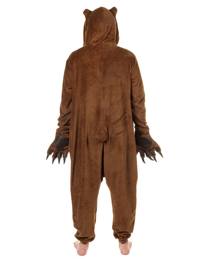 PJammy Brown Bear Union Suit Men's Kigurumi Hooded Costume Pajama (XXS/XS)