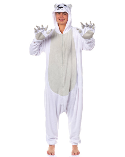 PJammy Polar Bear Union Suit Men's Kigurumi Hooded Costume Pajama (XXS/XS)