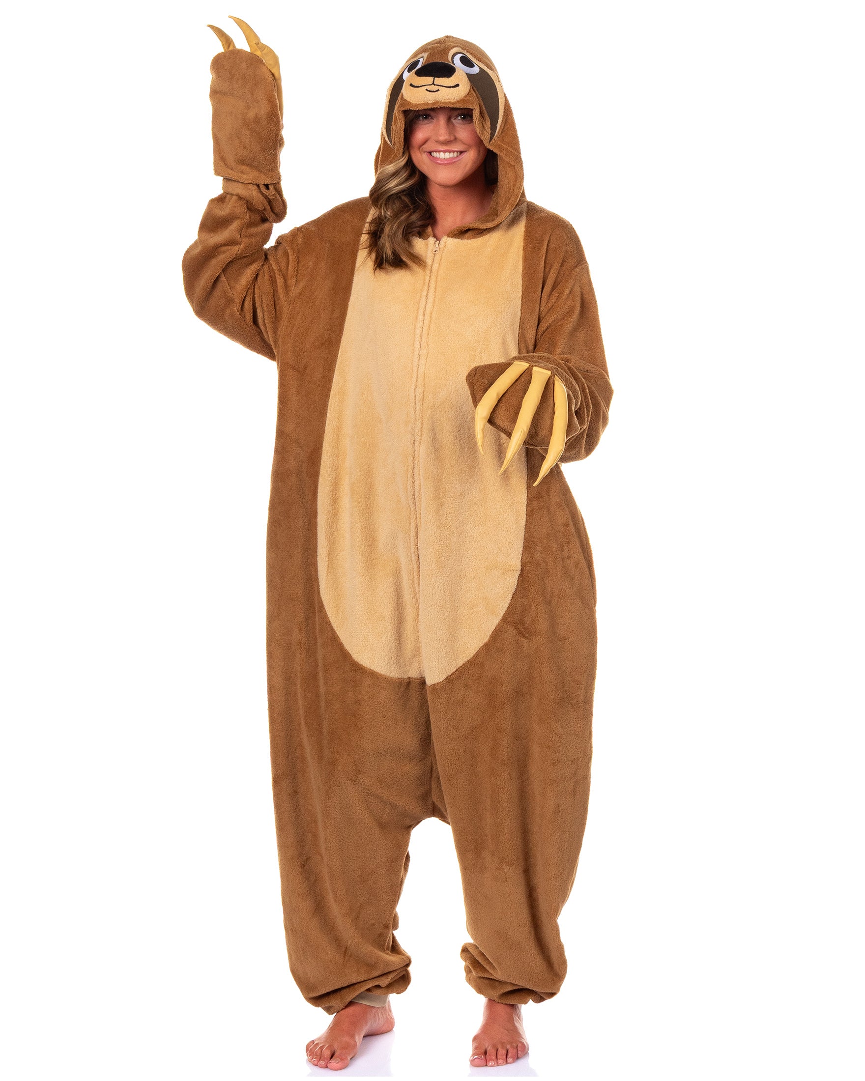 PJammy Sloth Union Suit Men's Kigurumi Hooded Costume Pajama (L/XL)
