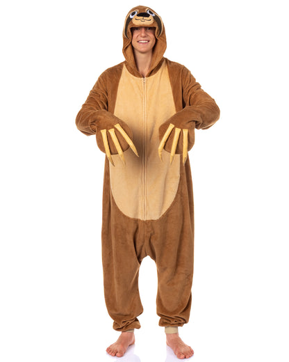 PJammy Sloth Union Suit Men's Kigurumi Hooded Costume Pajama (L/XL)