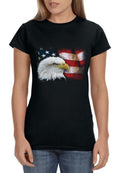 Patriotic American Flag Shirt American Bald Eagle Black Tee