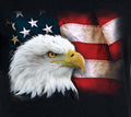 Patriotic American Flag Shirt Mens American Bald Eagle Black Tee Small