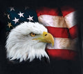 Patriotic American Flag Shirt American Bald Eagle Black Tee