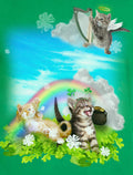 St. Patrick's Day Shirt Green Irish Rainbow Angel Kittens Tee