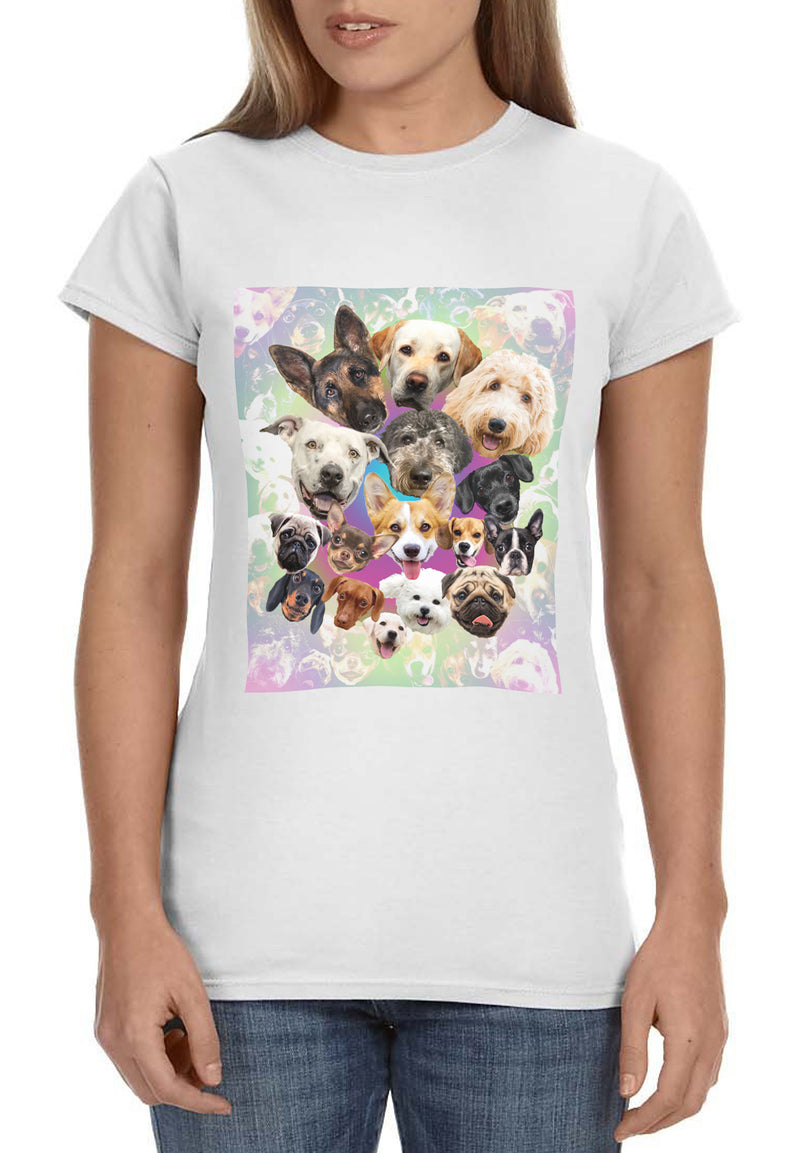 Cute Puppies and Dogs Pop Art Collage Shirt Puppies Galore Tee