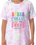 Easter Peeps Marshmallow Candy Women's Chillin' Tie Dye Nightgown Pajama Shirt