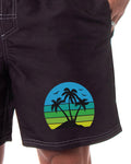 Men's Tropical Swimming Trunks Pool Waterpark Board Shorts Mesh Netting Elastic Waistband