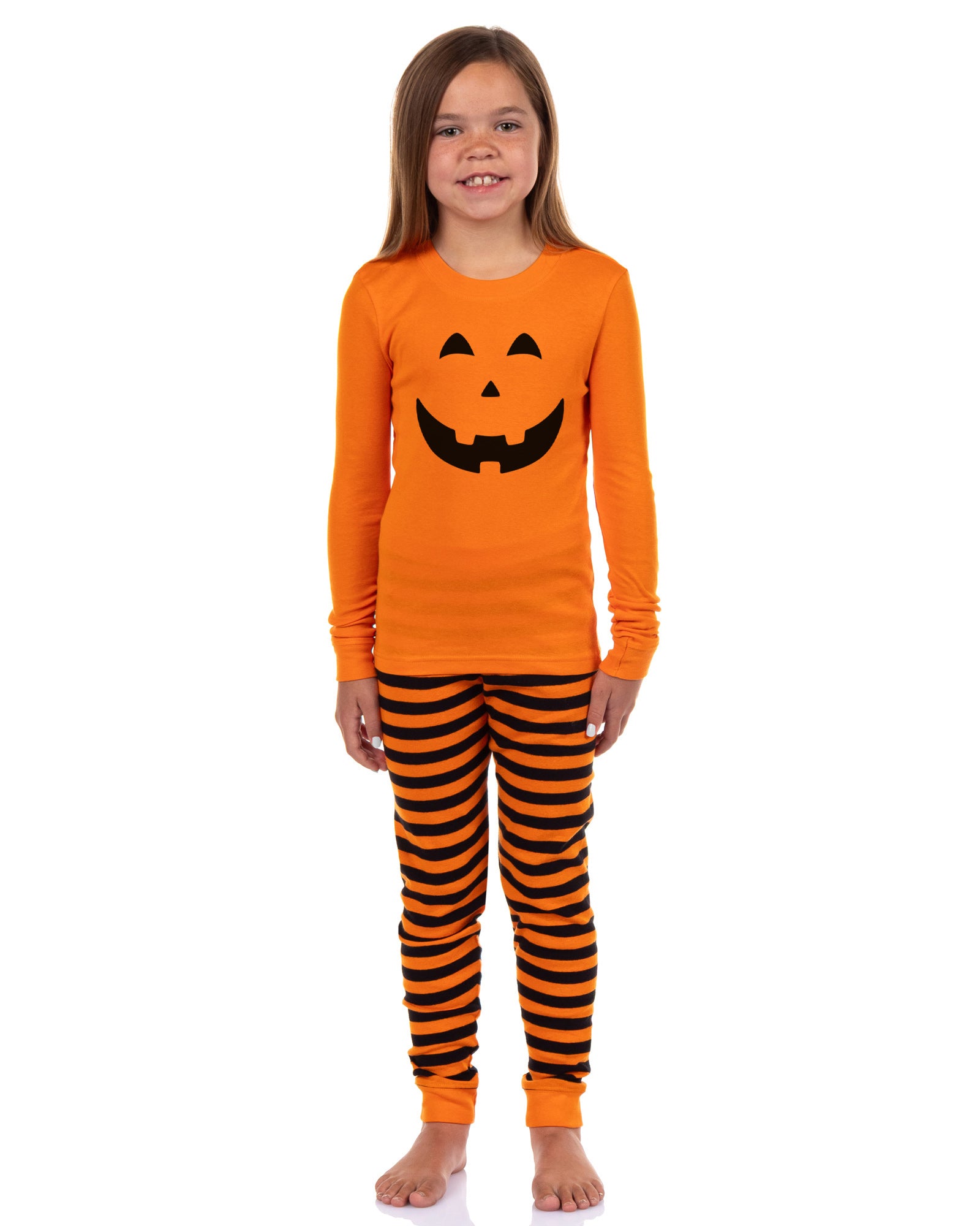 PJammy Halloween Boys' Pumpkin Long Sleeve Tight Fit Pajama Set