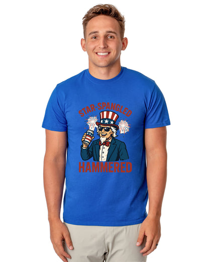 Fourth Of July Men's Star-Spangled Uncle Sam Parody Funny Short-Sleeve T-Shirt