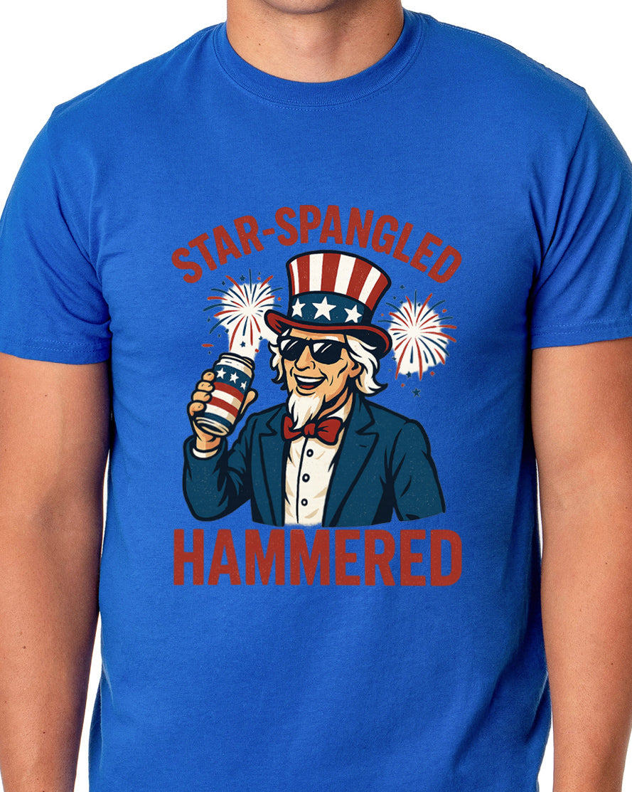 Fourth Of July Men's Star-Spangled Uncle Sam Parody Funny Short-Sleeve T-Shirt