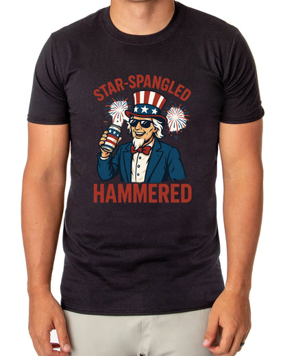 Fourth Of July Men's Star-Spangled Uncle Sam Parody Funny Short-Sleeve T-Shirt