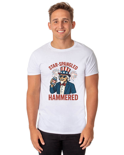 Fourth Of July Men's Star-Spangled Uncle Sam Parody Funny Short-Sleeve T-Shirt