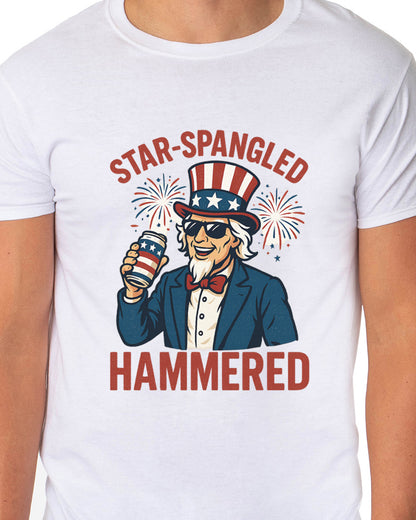 Fourth Of July Men's Star-Spangled Uncle Sam Parody Funny Short-Sleeve T-Shirt