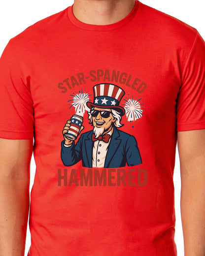Fourth Of July Men's Star-Spangled Uncle Sam Parody Funny Short-Sleeve T-Shirt