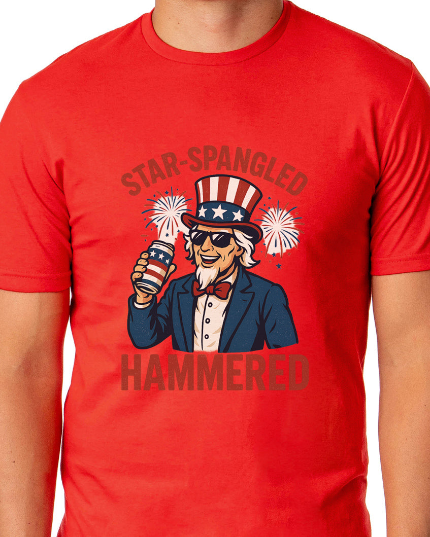 Fourth Of July Men's Star-Spangled Uncle Sam Parody Funny Short-Sleeve T-Shirt