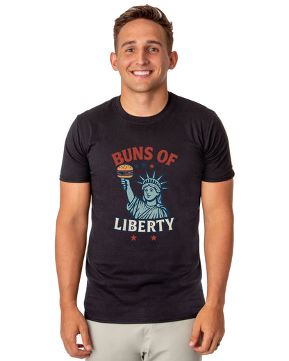 Men's Buns of Liberty Statue of Liberty Patriotic Funny T-Shirt