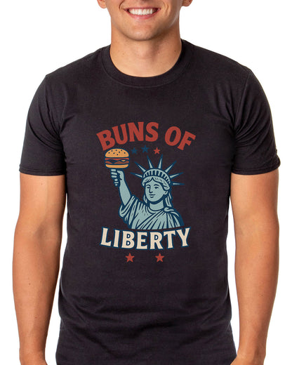 Men's Buns of Liberty Statue of Liberty Patriotic Funny T-Shirt